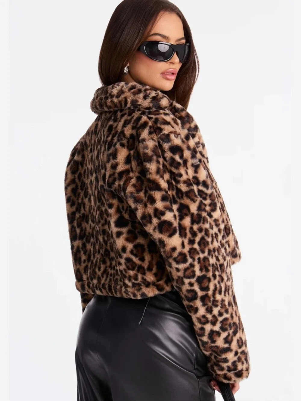 Fashion Nova Felicia Leopard Faux Fur Coat NWT